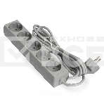 Удлинитель ExeGate ECE-5-3G (EX285823RUS), серый, 3 м, евровилка с заземлением, 5 евророзеток с заземлением, 2200 Вт, фото 1