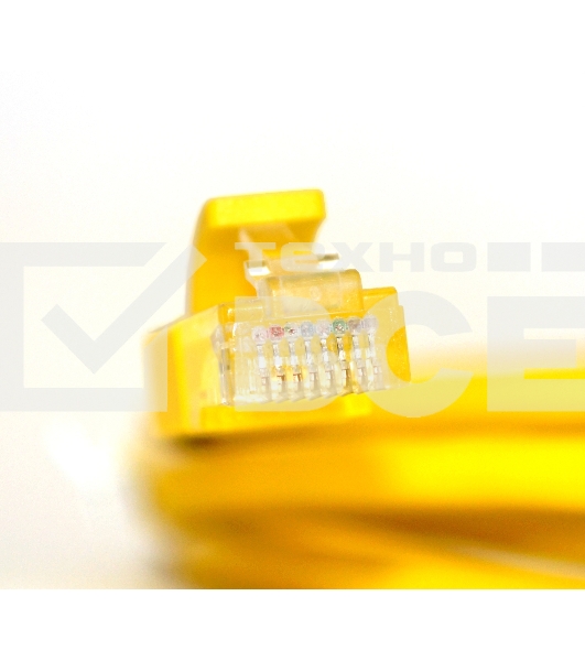 Патч-корд Greenconnect Патч-корд UTP прямой ethernet 0.5m кат.5е, RJ45, литой (Желтый) (GCR-LNC02-0.5m)