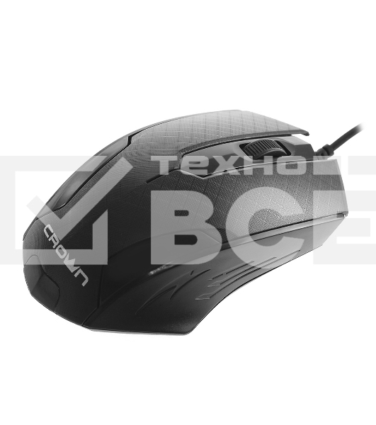 Мышь проводная Crown CMM-100 черный, 1000 dpi, USB, кнопки - 3