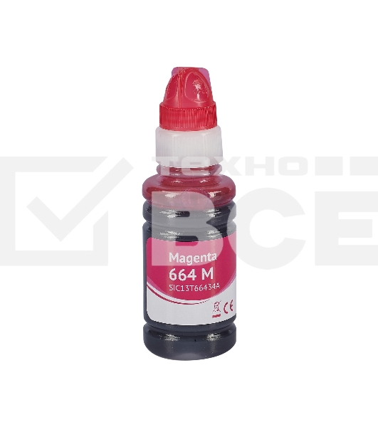 Контейнер с чернилами Sakura C13T66434A (664 M) для Epson, пурпурный, 6500 к., 70 мл.