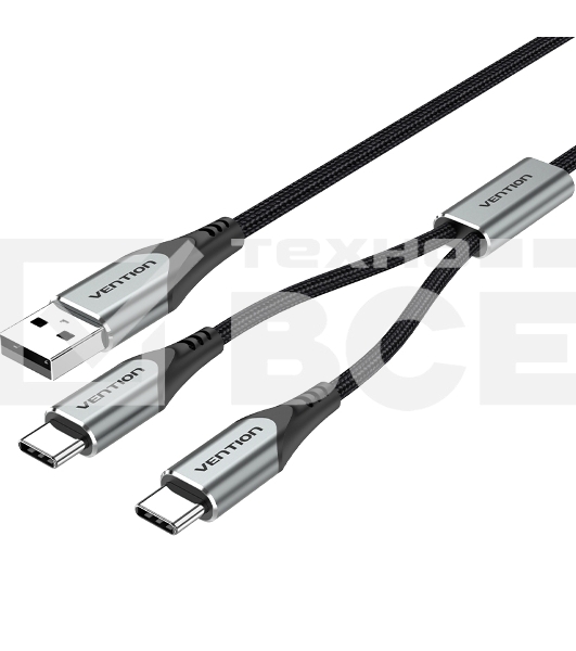 Кабель Vention USB-CM х 2/USB 2.0 AM - 1м.