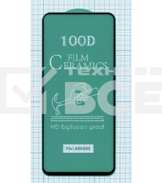Керамическая пленка (стекло) для Samsung A80/ A90 черный