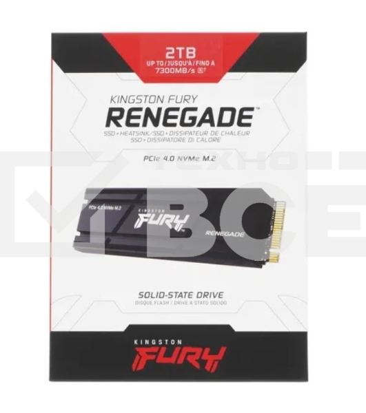 Накопитель SSD Kingston Fury Renegade, 2Tb, PCIe 4.0 x4, M.2 2280, NVMe, R/W 7300/7000