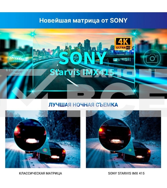 Видеорегистратор с радар-детектором TrendVision DriveCam Real 4K Signature LNA 2CH GPS ГЛОНАСС черный