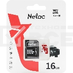 Карта памяти Netac P500 ECO 16GB MicroSDHC C10 up to 80MB/s, retail pack with SD Adapter, фото2