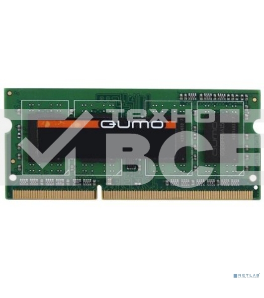Оперативная память QUMO, DDR3, 4GB (1x4GB), 1600MHz, CL11, SO-DIMM