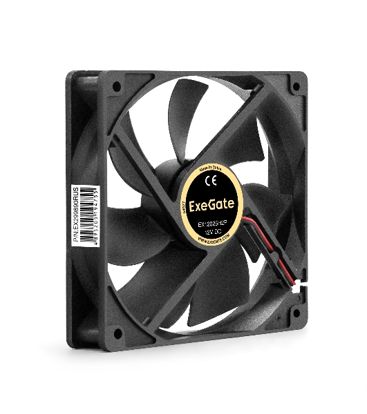 Вентилятор 12В DC ExeGate EX12025H2P (120x120x25 мм, Hydraulic bearing (гидродинамический), 2pin, 1500RPM, 25dBA)