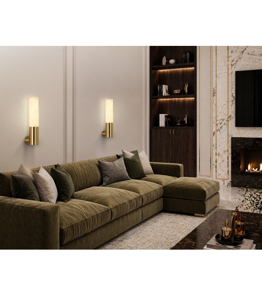 Настенный светильник Ambrella light LH53688 BS/WH латунь/белый 6W 3000K 85*60*300