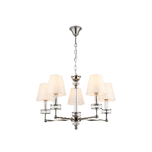 Люстра Ambrella light LH71001/5 BN/WH никель/белый E14*5 max 40W D670*1130