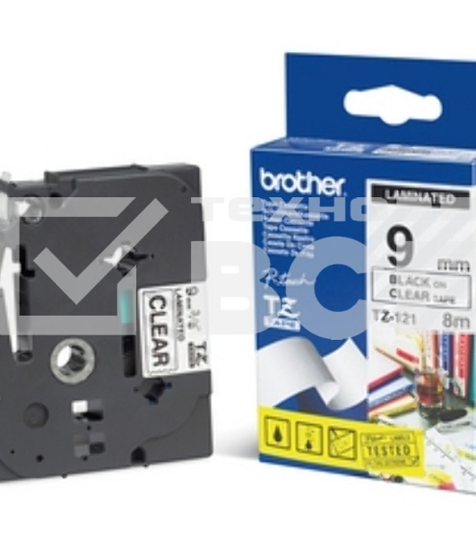 Картридж Brother TZ-E221 9 мм, 8 м, черный шрифт, белый фон, для BROTHER P-Touch