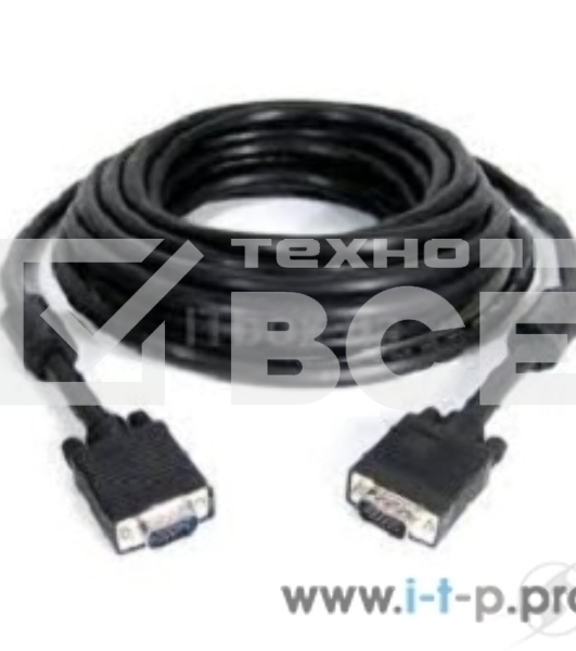 Кабель Gembird/Cablexpert CC-PPVGA-30M-B, Кабель VGA Premium , 15M/15M, 30м, черный, тройной экран, феррит.кольца 