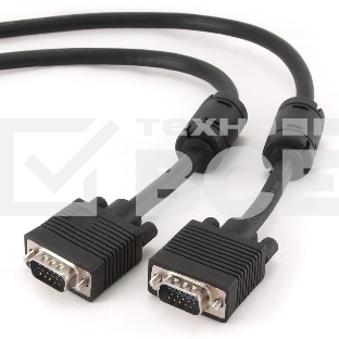Кабель Gembird/Cablexpert CC-PPVGA-10, Кабель VGA Premium  15M/15M, 3.0м, белый, тройной экран, феррит.кольца 