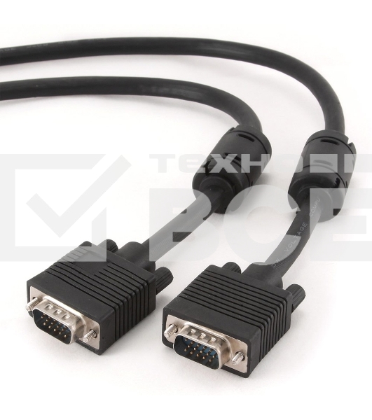 Кабель Gembird/Cablexpert CC-PPVGA-10, Кабель VGA Premium  15M/15M, 3.0м, белый, тройной экран, феррит.кольца 