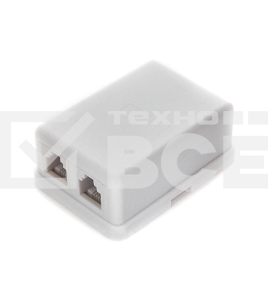 Розетка телефонная TA-102 RJ-11 (6P4C) внешняя 2 порта, белая