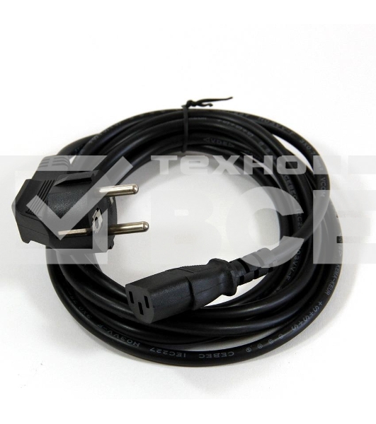 Кабель компьютер-розетка 220V (EURO) <VDE> 3G0,75mm2 VCOM {CE021-CU} 3 метра
