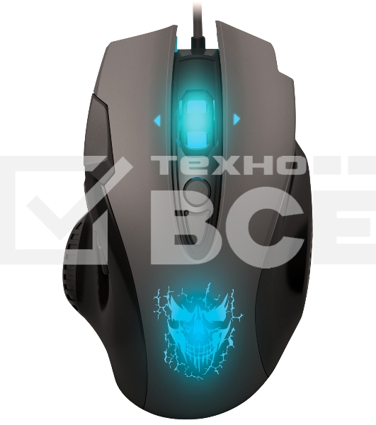 Мышь проводная Qumo Devastator M12 серый, 3200 dpi, USB, кнопки - 8
