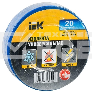 Изолента Iek UIZ-13-10-K07 0,13х15 мм синяя 20 метров ИЭК