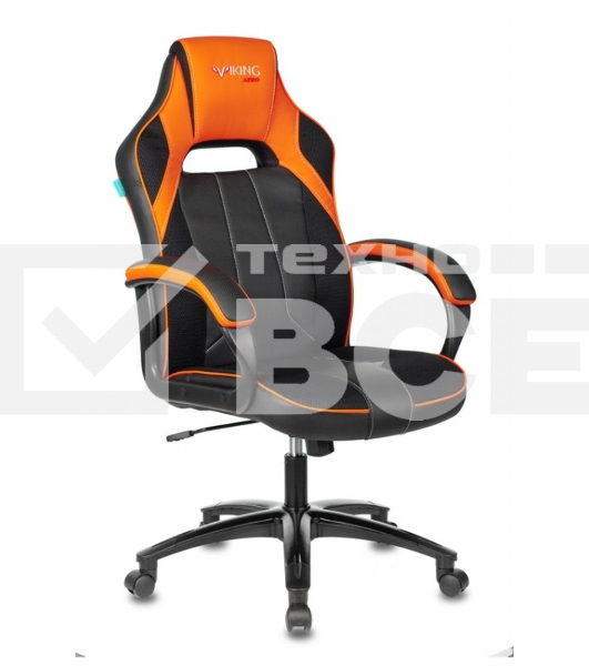 Кресло игровое Бюрократ VIKING 2 AERO ORANGE черный/оранжевый, искусст.кожа/ткань
