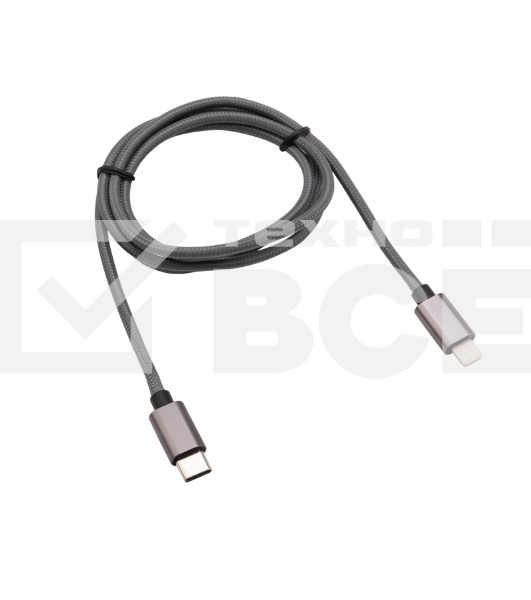 Кабель Rexant Type-C-Lightning PD, 1 м, графит, нейлон