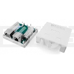 Розетка компьютерная RJ-45(8P8C), категория 5e, экранированная, двойная, внешняя, Dual IDC Hyperline SB1-2-8P8C-C5e-SH-WH, фото 1