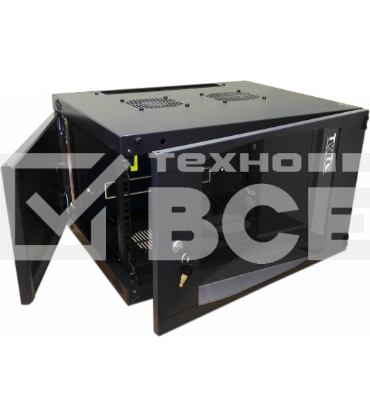 Шкаф настенный Next, 18U 550x450, стеклянная дверь, черный