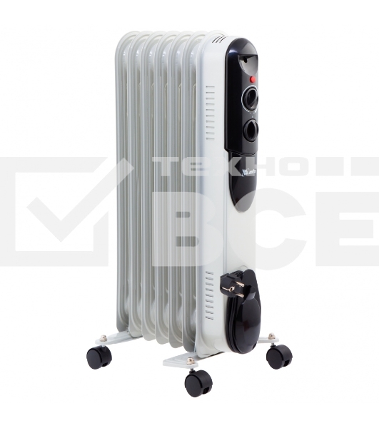 Масляный обогреватель MTX OCH-1500, белый, 1500 Вт, 15 м2, термостат