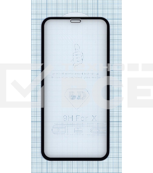 Защитное стекло 5D для Apple iPhone XS черный
