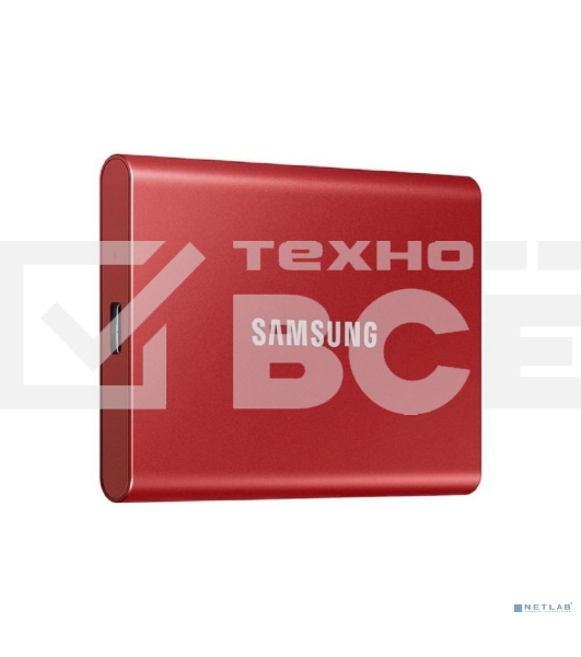 Твердотельный накопитель Samsung SSD 2TB T7, USB Type-C, R/W 1000/1050MB/s, красный