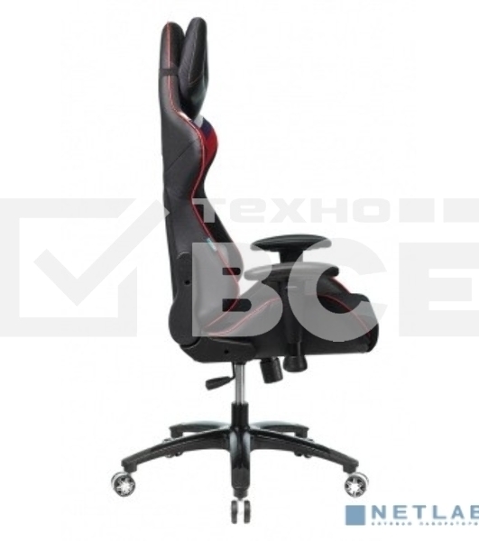 Кресло игровое Бюрократ VIKING 4 AERO RUS белый/синий/красный/черный, искусст. кожа/ткань, две подушки