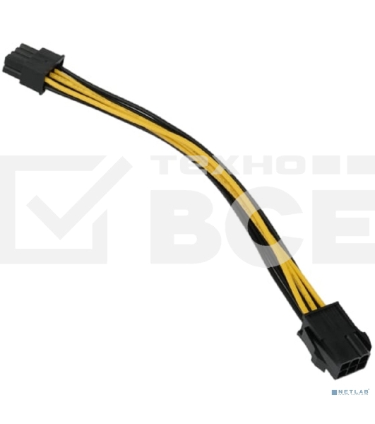 Кабель питания PCIe Cablexpert CC-PSU-68-20CM, PCIe 6pin(M)/PCIe 8pin(F), 20 см, пакет