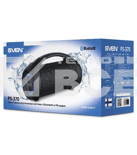 Колонки Sven 370 2.0 чёрные  (2x2W, USB, RGB подсветка)