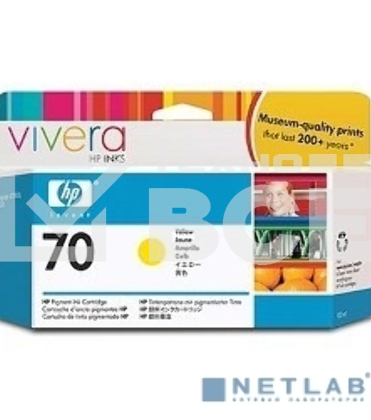 Картридж струйный HP №70 C9454A желтый для HP DJ Z2100/Z3100 (130мл)