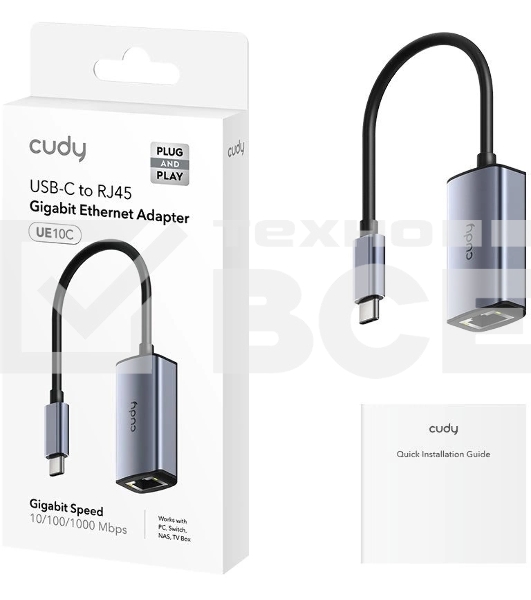 Сетевой адаптер Gigabit Ethernet Cudy UE10C USB Type-C
