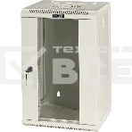 Шкаф коммутационный Lanmaster (TWT-CBW10G-6U-3X3-GY) настенный 6U 312x300мм пер.дв.стекл 30кг серый, фото 1