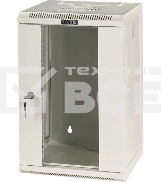 Шкаф коммутационный Lanmaster (TWT-CBW10G-6U-3X3-GY) настенный 6U 312x300мм пер.дв.стекл 30кг серый