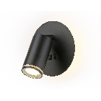 Настенный светильник с выключателем Ambrella light FW2463 BK черный GU10 max 12W+LED 4200K 7W D145*150, фото 1