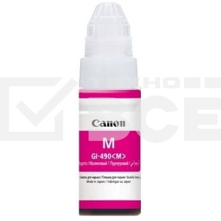 Чернила Canon GI-490M 0665C001 пурпурный для Canon Pixma G1400/2400/3400 (70мл)