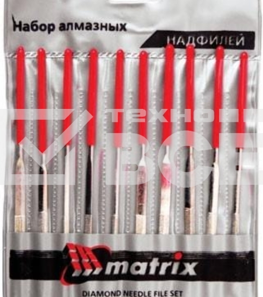 Набор надфилей MATRIX 15832алмазных 140х50х3 10шт