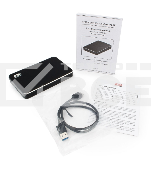 Внешний корпус для HDD AgeStar 3UB2A18 SATA алюминий черный 2.5'