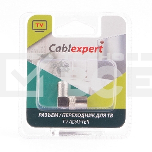 Переходник  Cablexpert APL-FTVF-02, F (мама) / TV (мама), 90 градусов, блистер