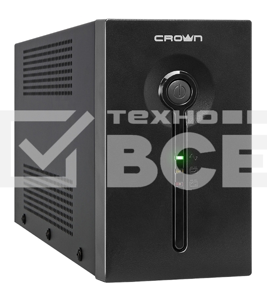 Источник бесперебойного питания CROWN ИБП CMU-SP650EURO {650VA, металл, 1x12V/7AH, розетки 2*EURO+1*IEC bybass} CM000001490