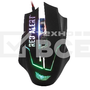 Мышь проводная Qumo Dragon War Red Alert черный, 2400 dpi, USB, кнопки - 7