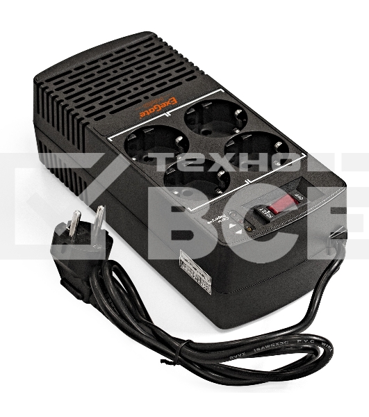 Стабилизатор ExeGate Power AD5000-1000 (1000VA/500W, диапазон 150...280В, 4 евророзетки)