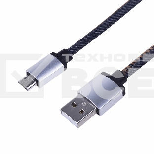 Кабель Rexant (18-4242) USB кабель MicroUSB, шнур в джинсовой оплетке 