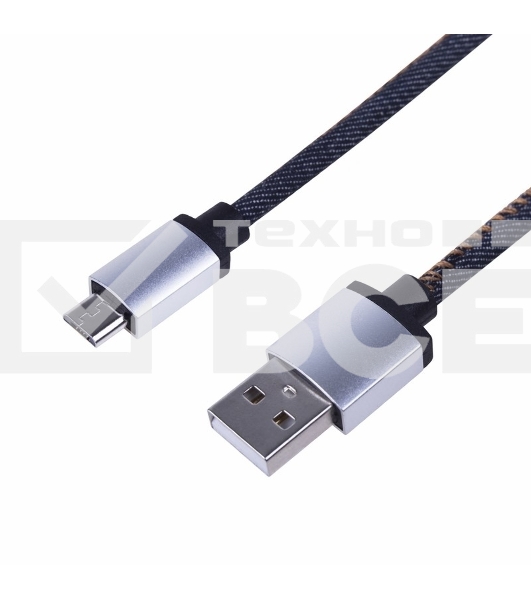 Кабель Rexant (18-4242) USB кабель MicroUSB, шнур в джинсовой оплетке 