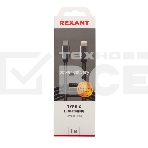Кабель Rexant Type-C-Lightning PD, 1 м, графит, нейлон, фото2