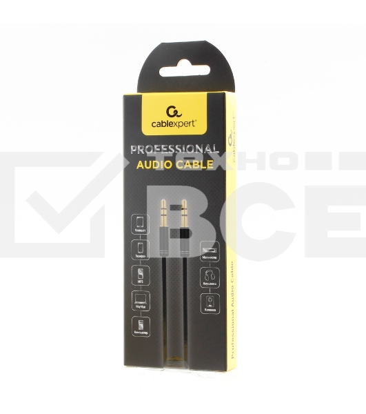 Кабель аудио Cablexpert CCAB-02-35MM-2MB, 3.5 Jack (M)/3.5 Jack (M), черный, 2м, блистер