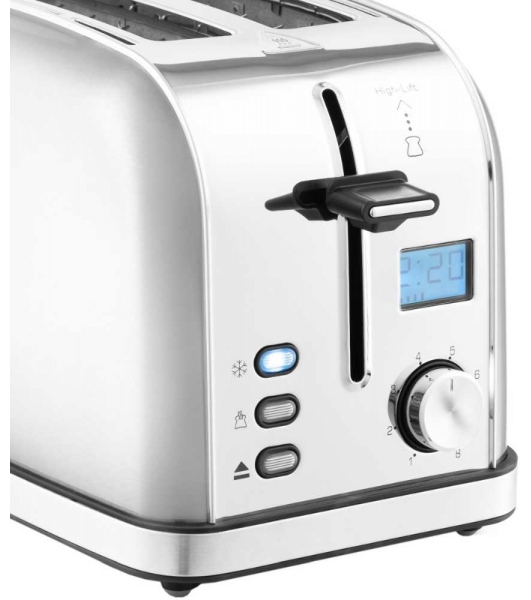 Тостер Kitfort КТ-2036-6 Мощность: 800-950 Вт.Емкость: 2 тоста одновременно,серебристый.