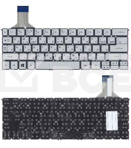 Клавиатура для ноутбука Acer Aspire S7-391 серебристая