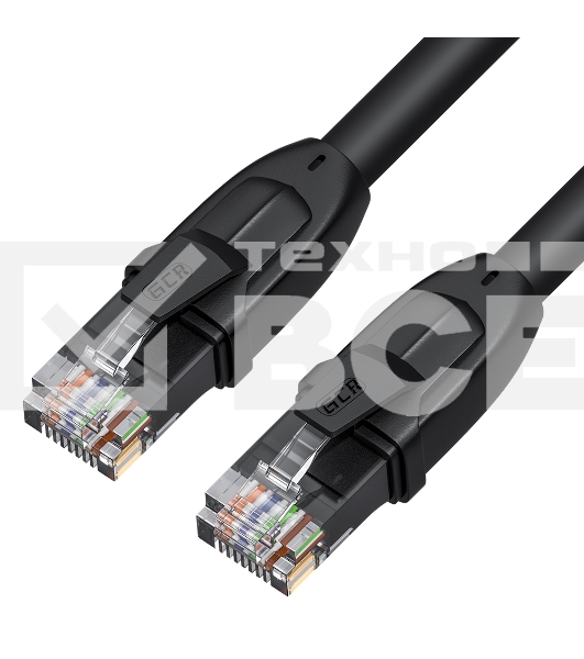 Патч-корд PROF прямой 20.0m, UTP медь кат.6, че, 24 AWG, ethernet high speed 10 Гбит/с, RJ45, T568B, GCR-52589